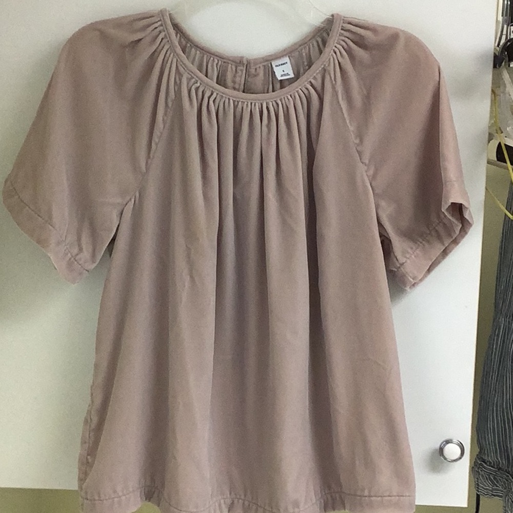 Old Navy Velvet Shirred Blouse Small